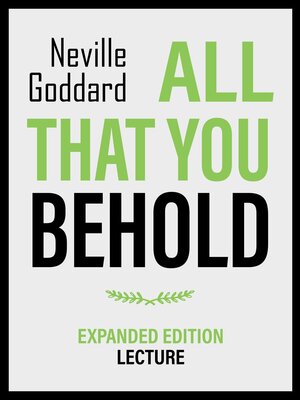 cover image of All That You Behold--Expanded Edition Lecture